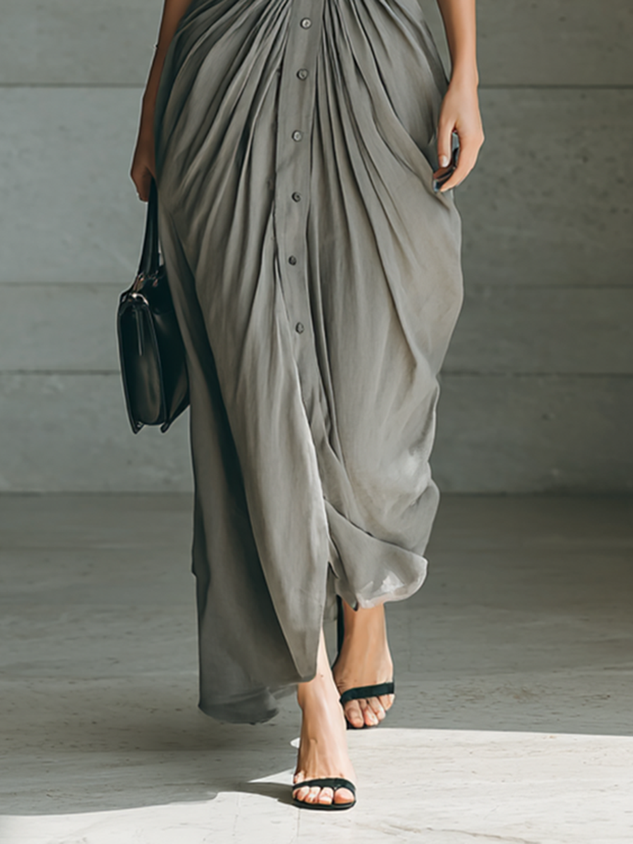 Zéphyrine | Lange Plissé Dress