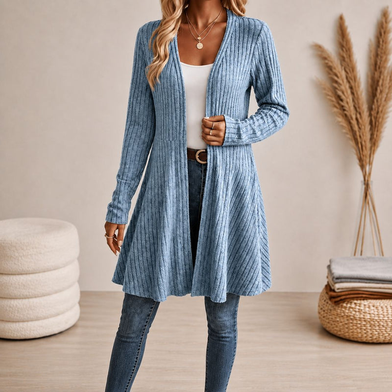 ELEANOR | RIBBED OPEN-FRONT CARDIGAN
