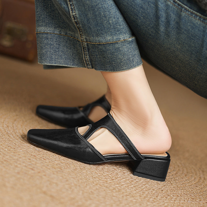 AUDREY | Cut-Out Mary Jane Mules