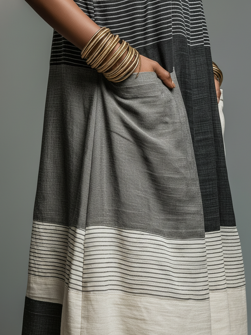 Nadia | Colour Block Stripe Sleeveless Maxi Dress