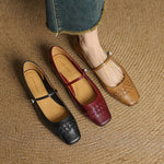 SORCHA | Square-Toe Woven Mary Jane Flats