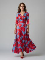 Celine | Cross Wrap Neck Midi Dress