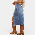 GEORGIA | HIGH-WAIST DENIM MAXI SKIRT