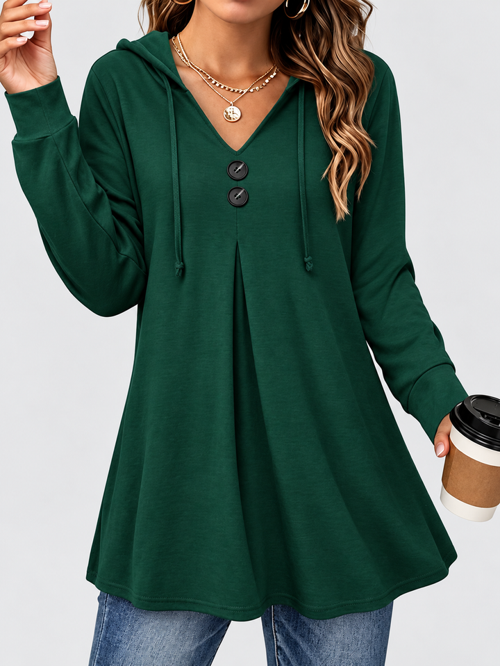 Elin | Lange Hoodie met V-Hals