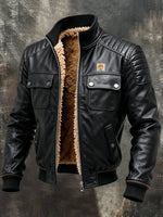 Herenjas Canada | Blouson van lederlook met gewatteerde schouders