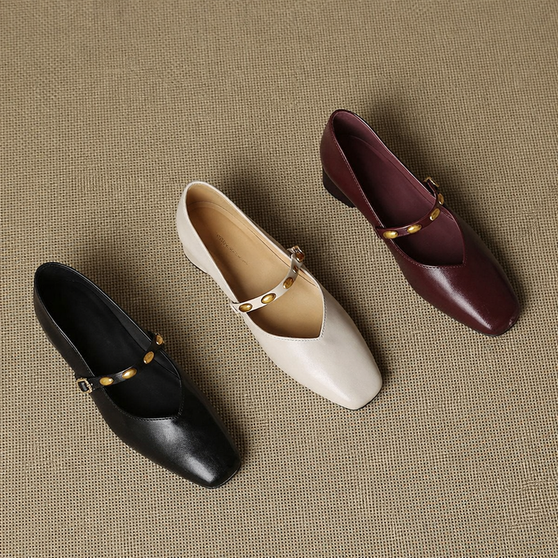 CLODAGH | Square-Toe Mary Jane Flats
