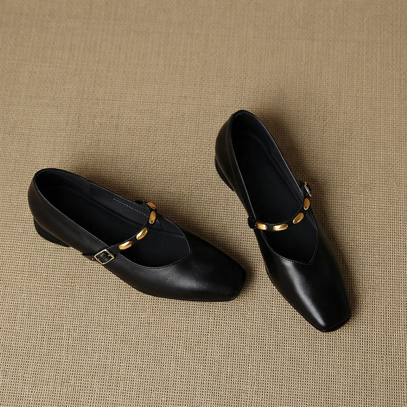CLODAGH | Square-Toe Mary Jane Flats