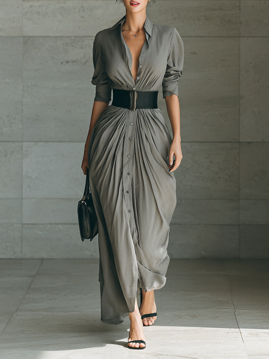 Zéphyrine | Lange Plissé Dress