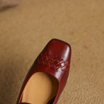 SORCHA | Square-Toe Woven Mary Jane Flats