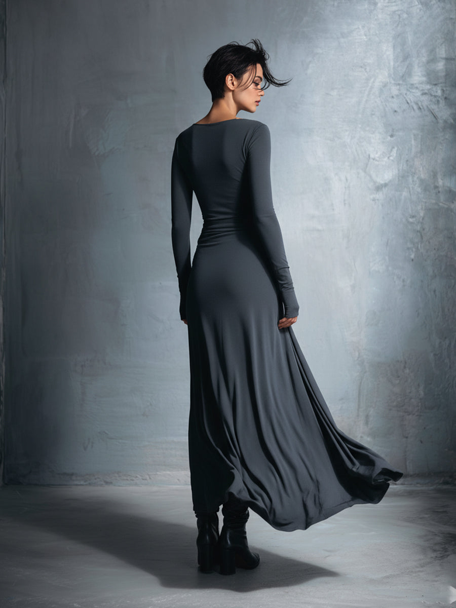 Naomie | Maxi-jurk met Zijde en Knoopdetails