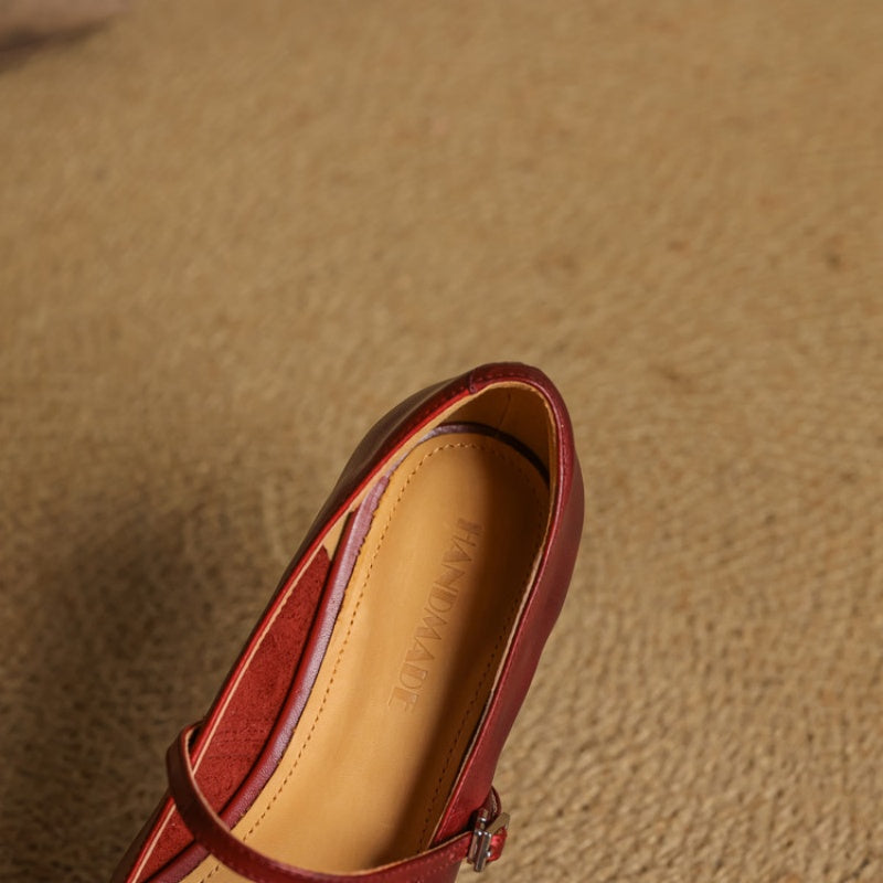 SORCHA | Square-Toe Woven Mary Jane Flats