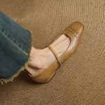 SORCHA | Square-Toe Woven Mary Jane Flats