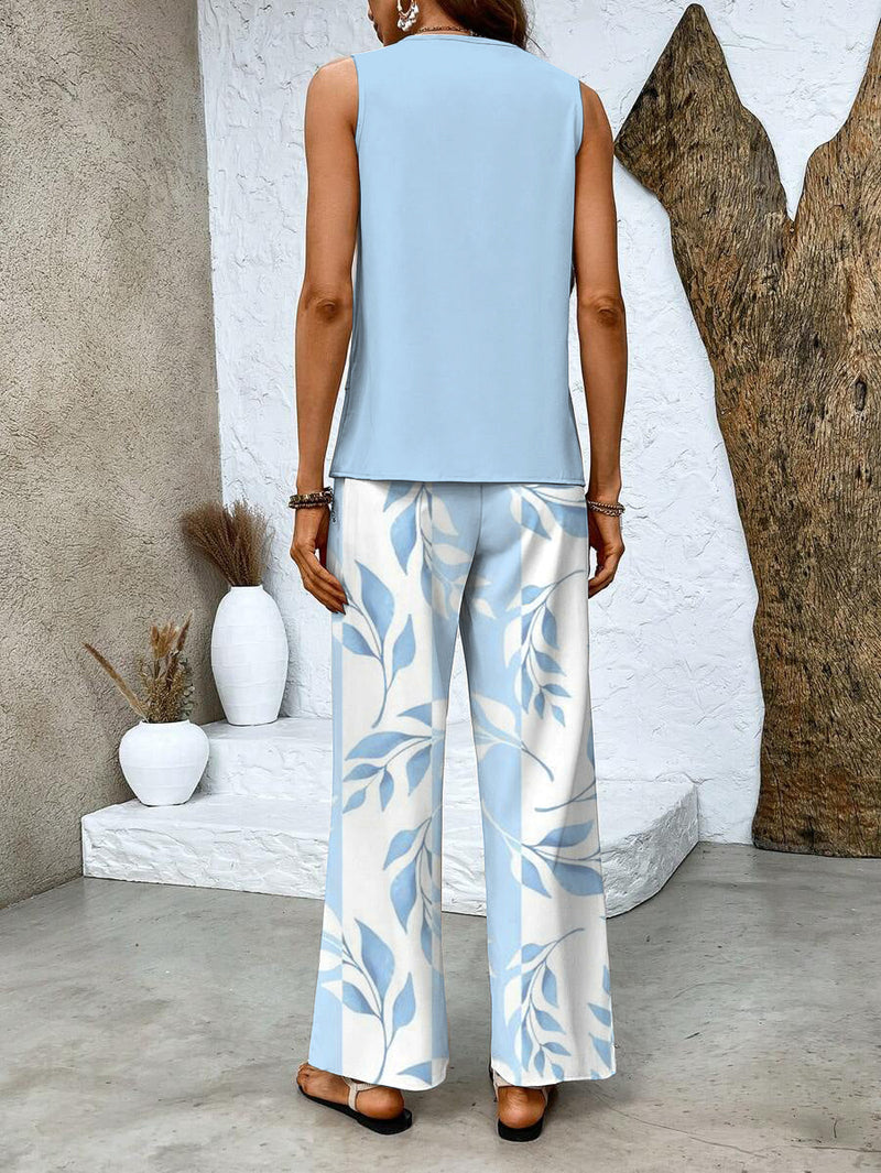 Averie | Layered Top & Wide-Leg Trousers Set