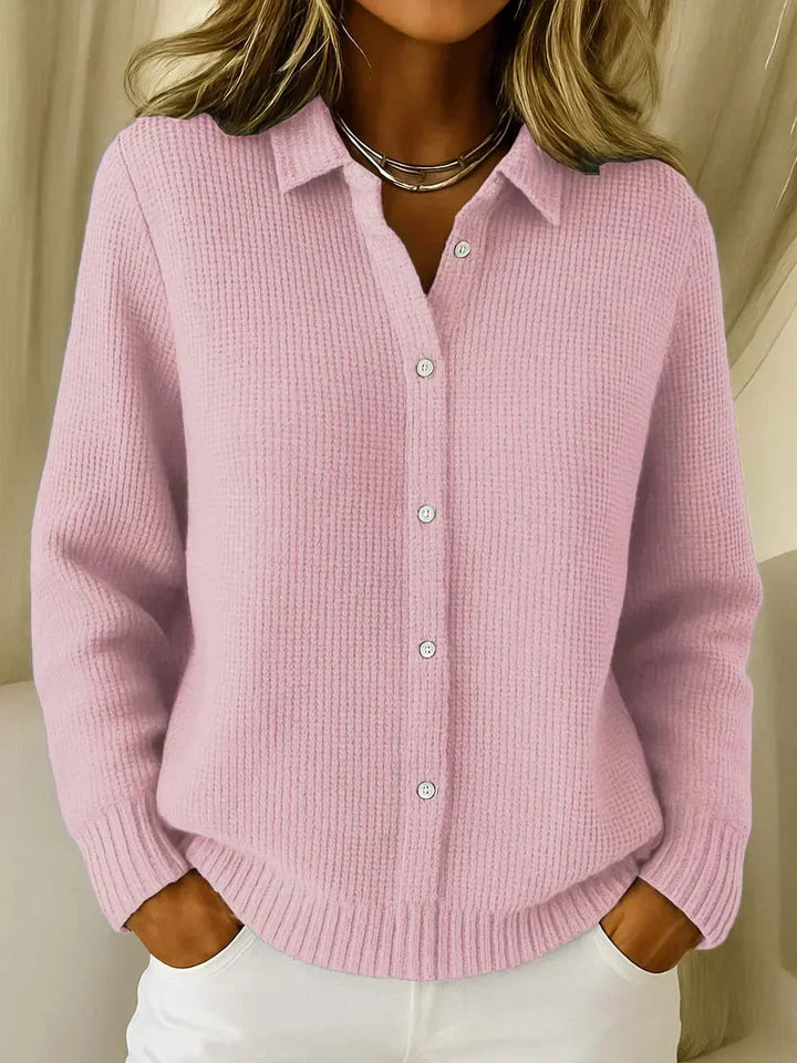 Katrina | Getextureerde Gebreide Knopen Cardigan