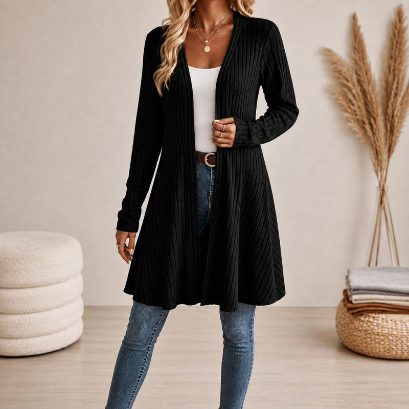 ELEANOR | RIBBED OPEN-FRONT CARDIGAN