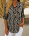 Gevaria | Geometric V Neck Blouse