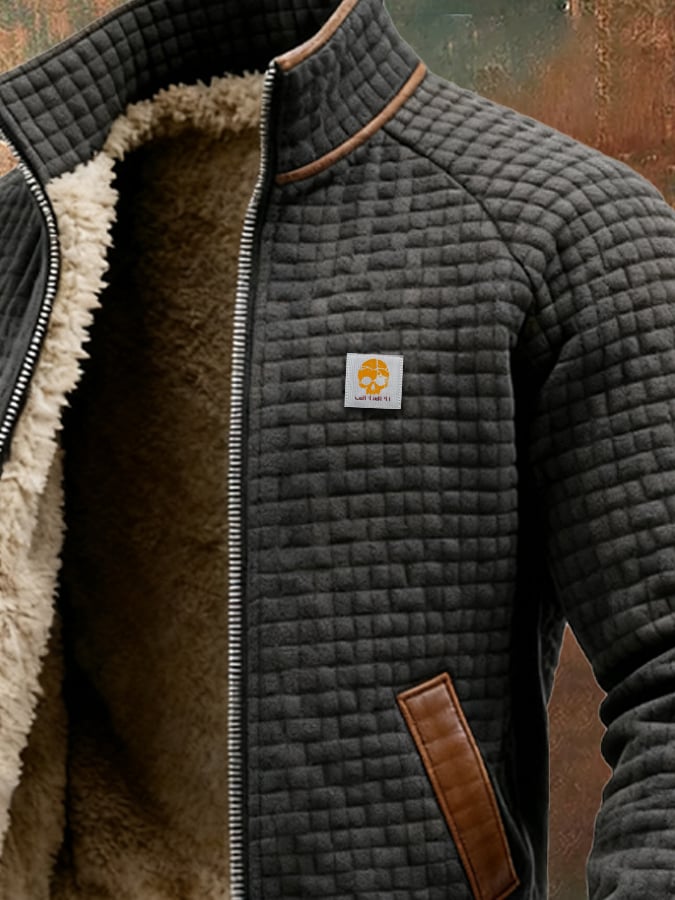 Getextureerde blouson met een gestructureerde hoge kraag