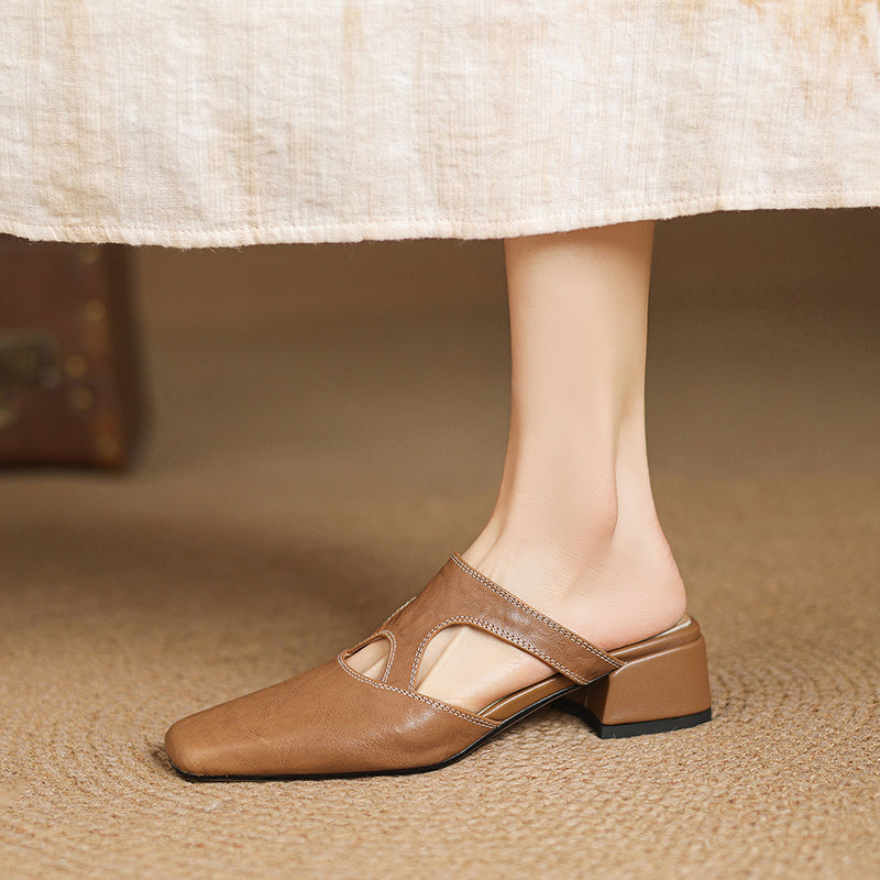 AUDREY | Cut-Out Mary Jane Mules