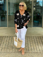 Joanne | Floral Print V-Neck Blouse