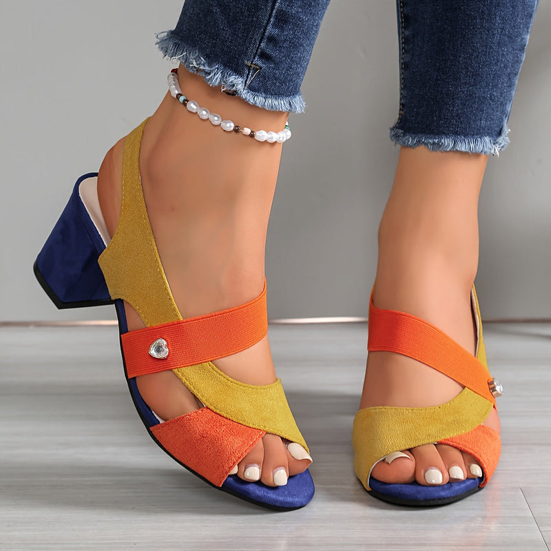GRÁINNE | CROSS STRAP BLOCK HEELS