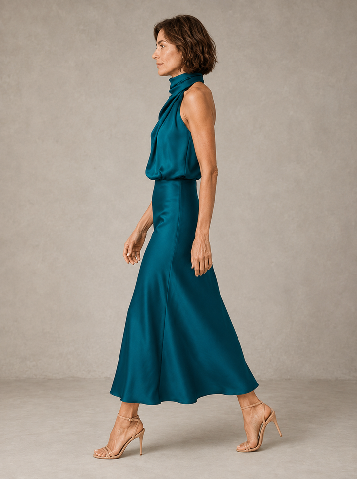 Harper | Halter Satijnen Avondjurk