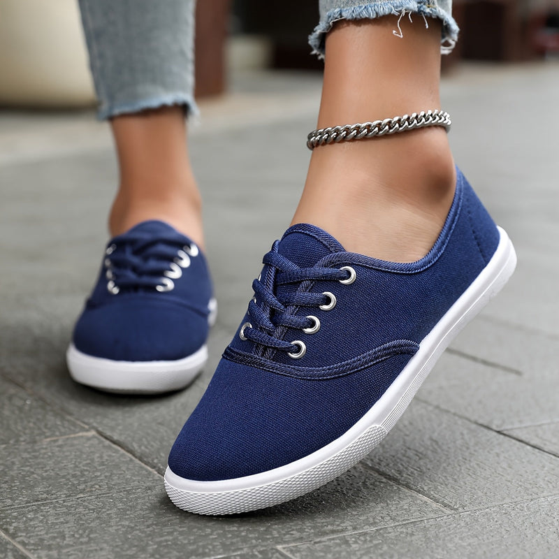 Demi | Classic Lace-Up Canvas Trainers