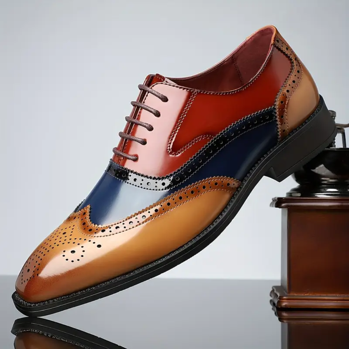 Willem vintage leren brogues in meerkleurig