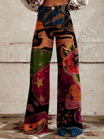 Léa | Retro Chevron Print High-Waist Wide-Leg Jeans