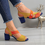 GRÁINNE | CROSS STRAP BLOCK HEELS