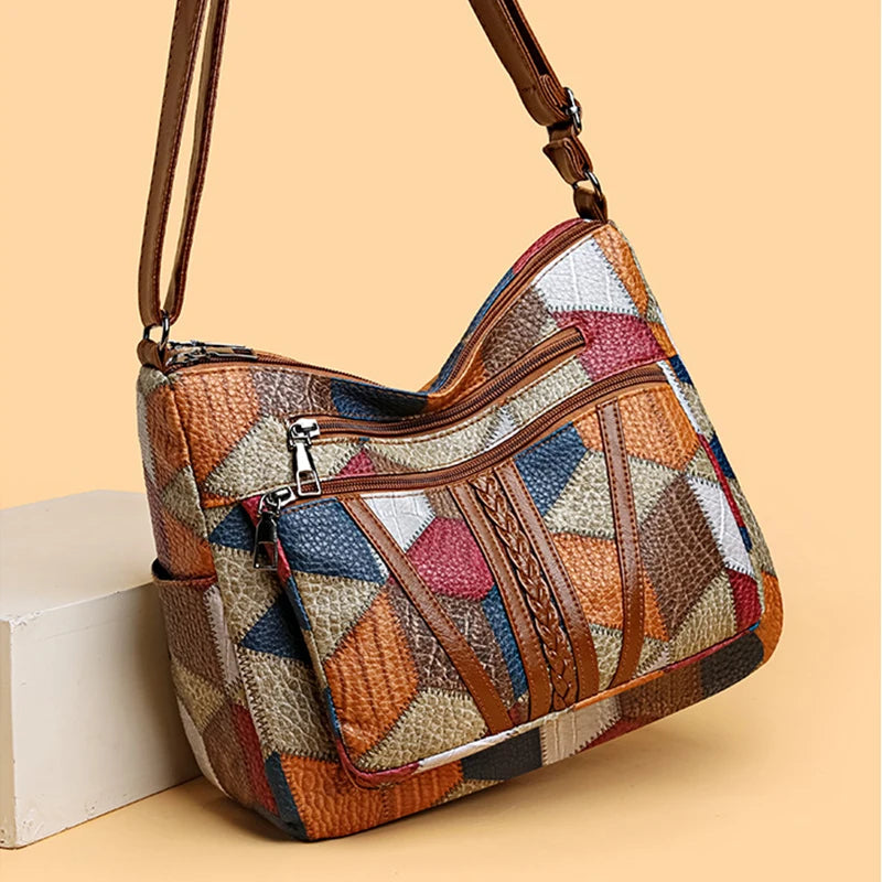 Elke patchwork schoudertas detail 6