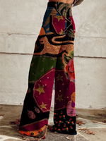 Léa | Retro Chevron Print High-Waist Wide-Leg Jeans