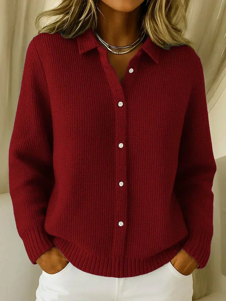 Katrina | Getextureerde Gebreide Knopen Cardigan
