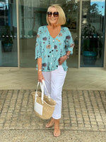 Joanne | Floral Print V-Neck Blouse