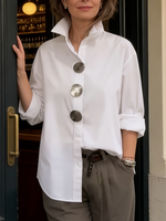 Stellara | Stand Collar Button Blouse
