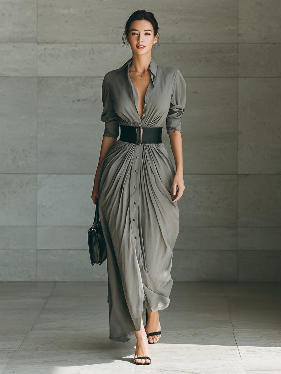 Zéphyrine | Lange Plissé Dress