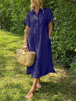 Wendy | Striped Button-Down Midi Shirt Dress