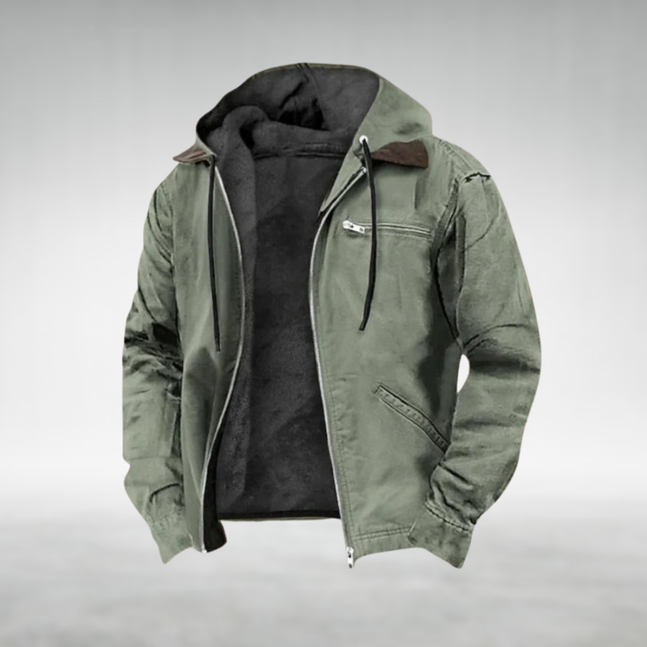 Thijs casual jas met capuchon in lichtgroen