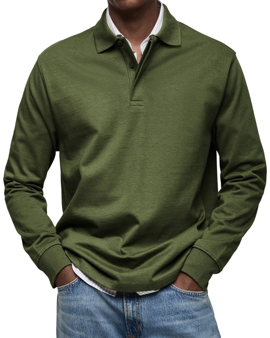 CAS | POLO MET LANGE MOUWEN