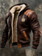 Winterblouson met verfijnde leerdetails