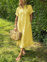 Wendy | Striped Button-Down Midi Shirt Dress