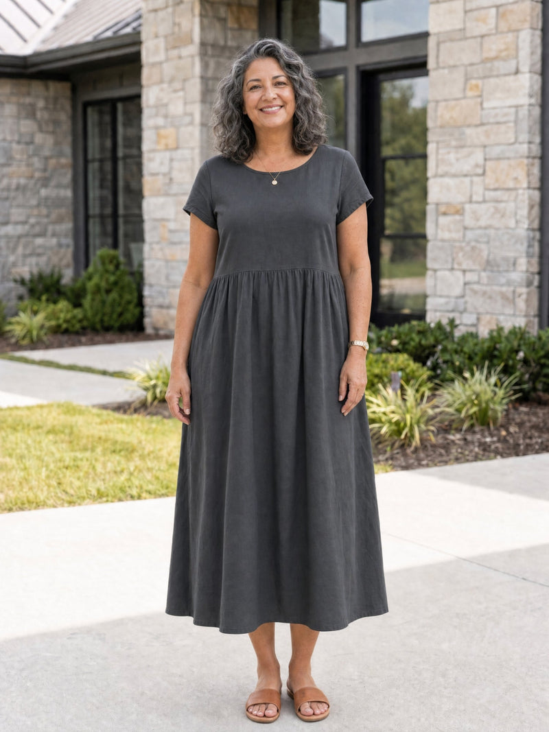 AOIFE | RELAXED MIDI DRESS WITH POCKETS