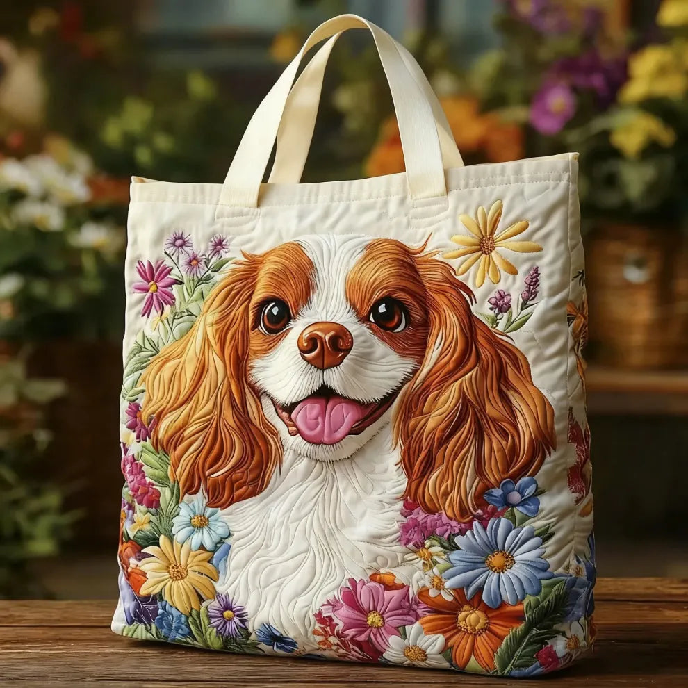 Blossom Pup | Handgemaakte Gequilt Tote