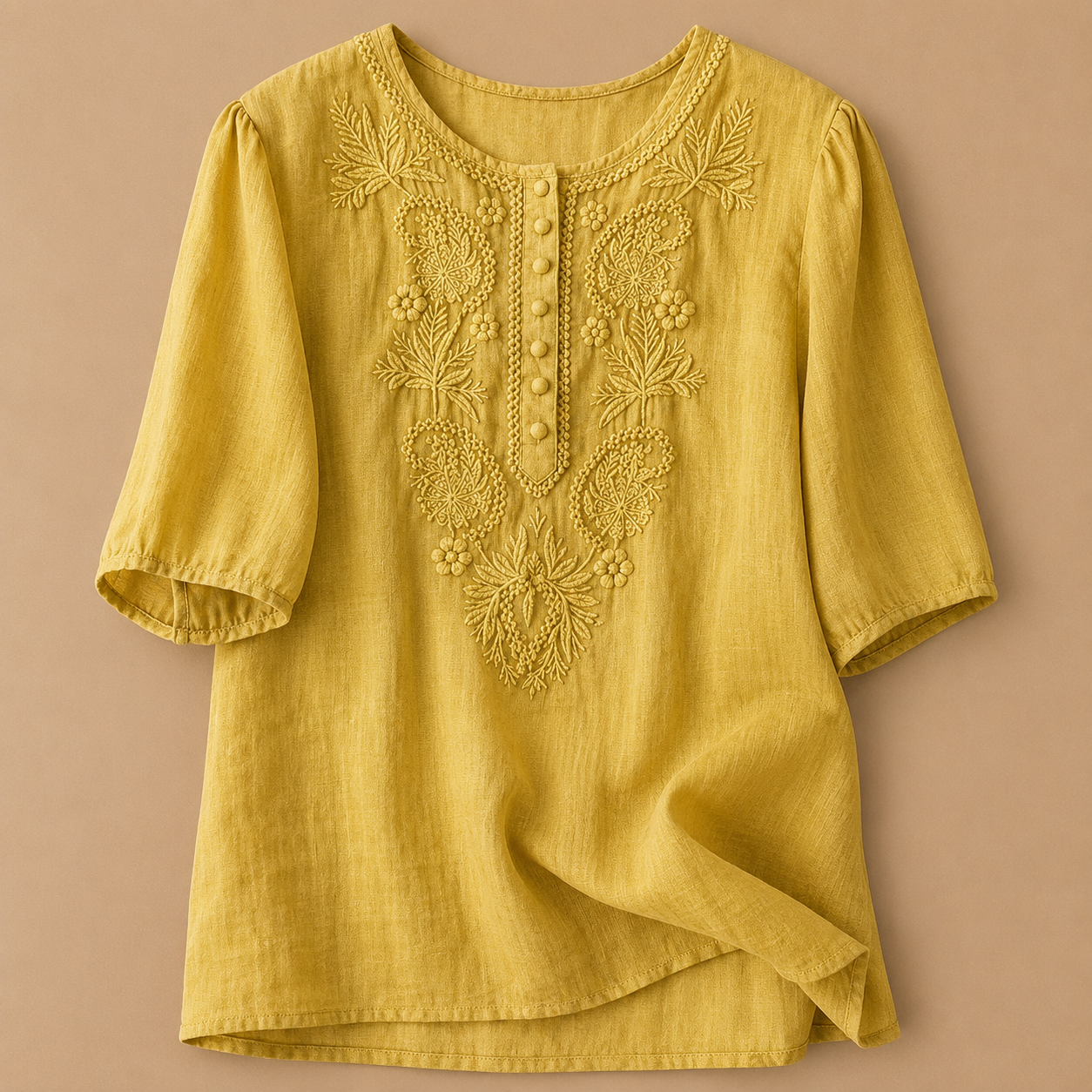 ALICE | EMBROIDERED PUFF-SLEEVE BLOUSE