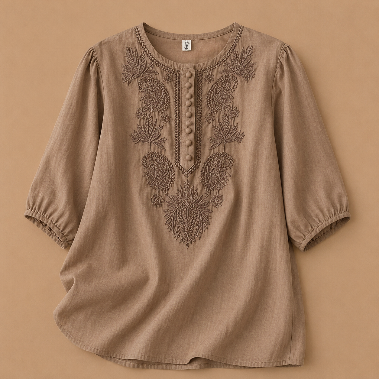 ALICE | EMBROIDERED PUFF-SLEEVE BLOUSE