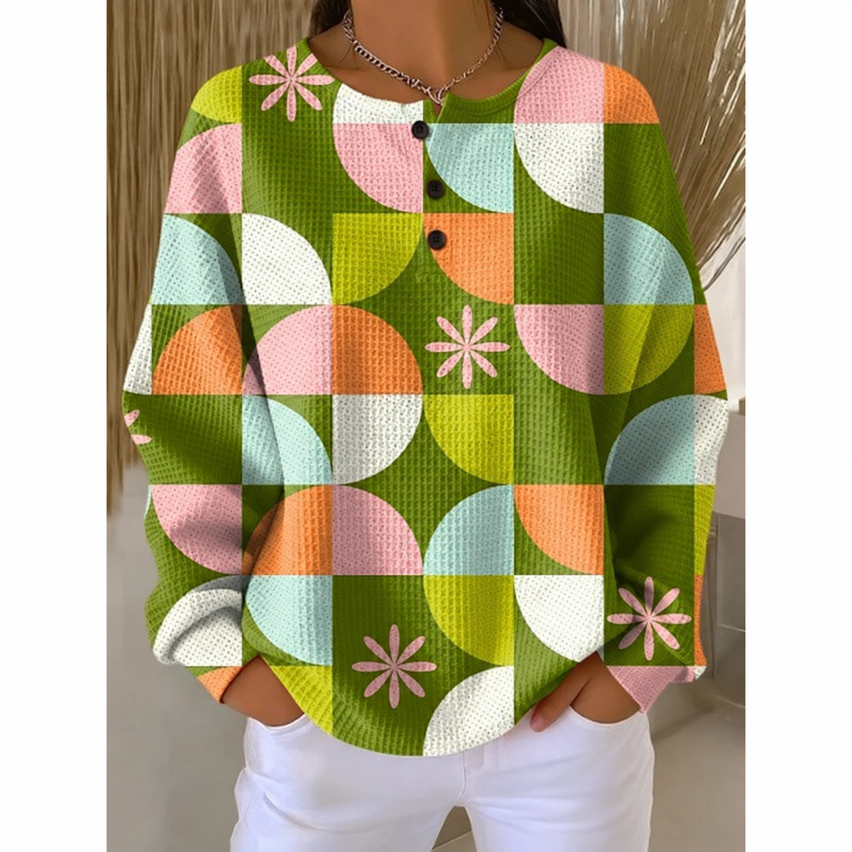 Mirthe | Retro Geometrische Trui