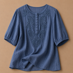ALICE | EMBROIDERED PUFF-SLEEVE BLOUSE