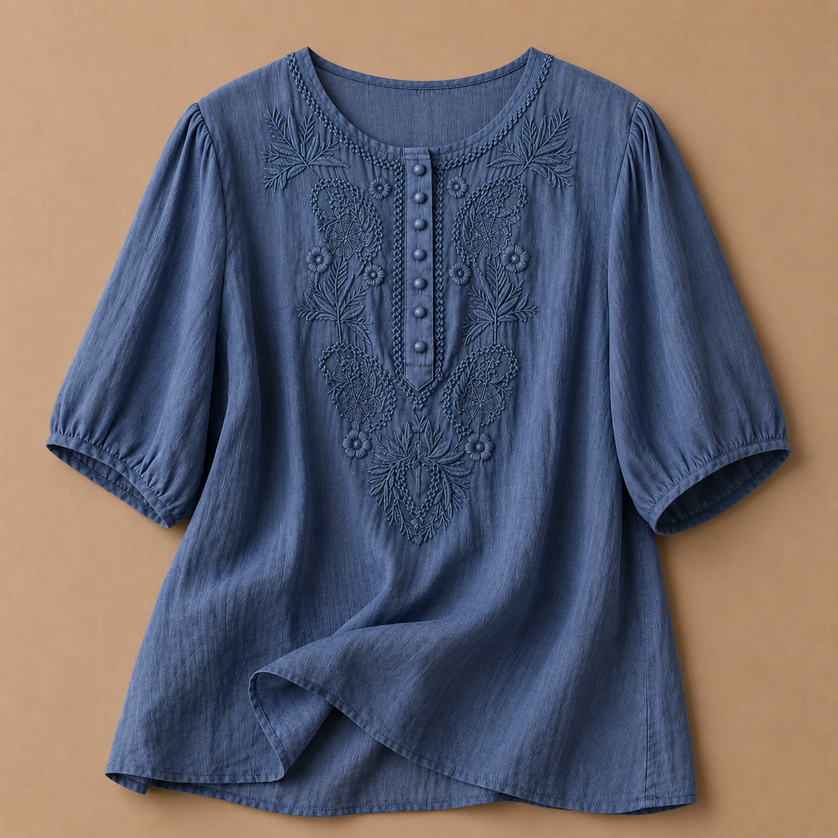 ALICE | EMBROIDERED PUFF-SLEEVE BLOUSE