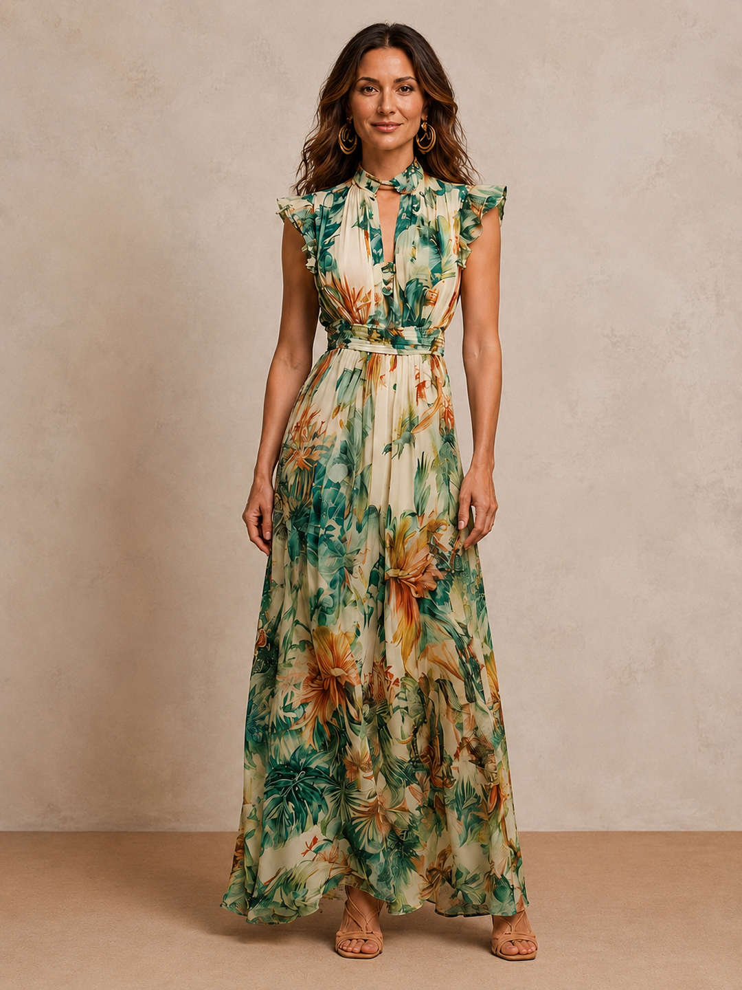Grace | Geschilderde Tropische Chiffon