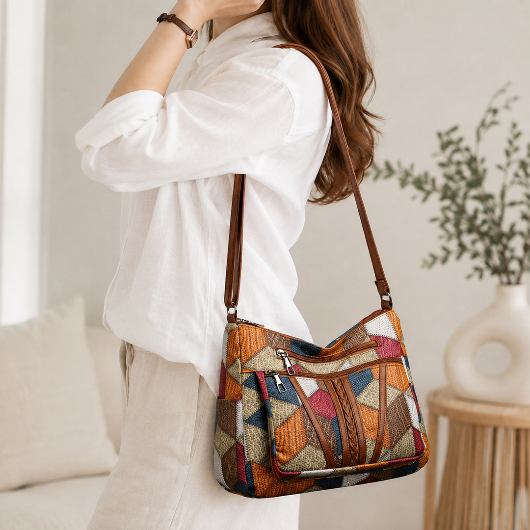 Elke patchwork schoudertas detail 5