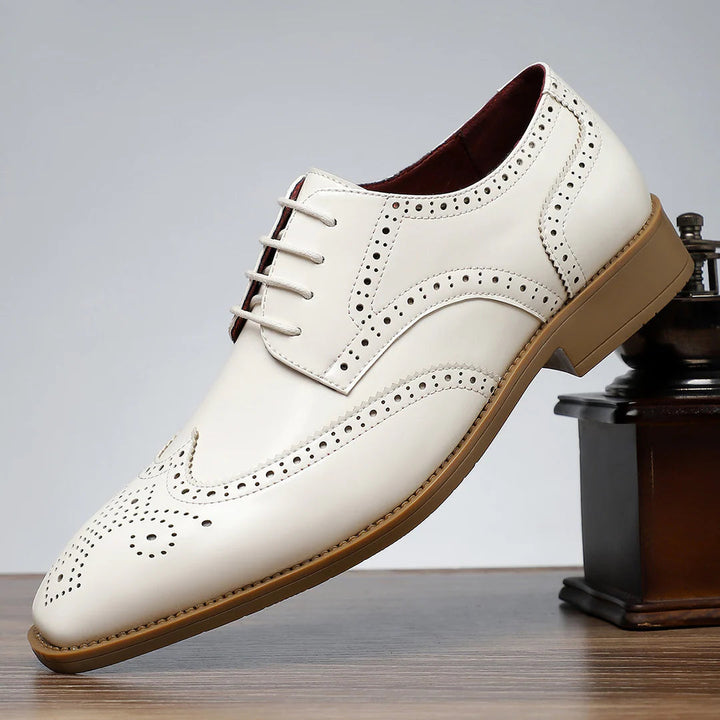 Willem vintage leren brogues in wit